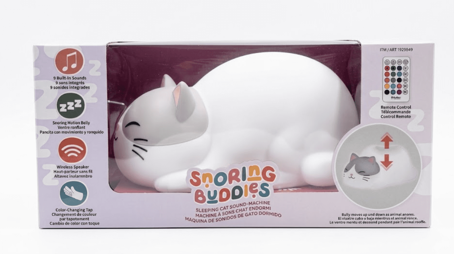 Snoring Control Brilliant Innovations Snoring Buddies Sleeping Cat Sound Machine and ...