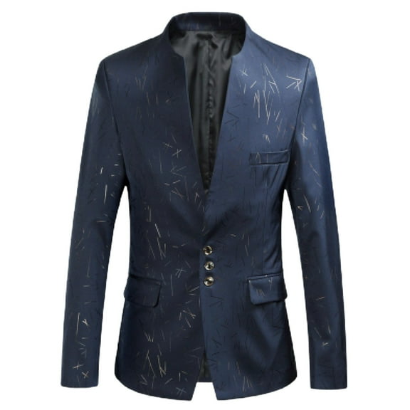 Brilliant Jackets for Men Big and Tall 5Xl Clearance Lightweight Casual Personality Handsome Slim Lightweight Suit Jacket Suit Blue XXXL