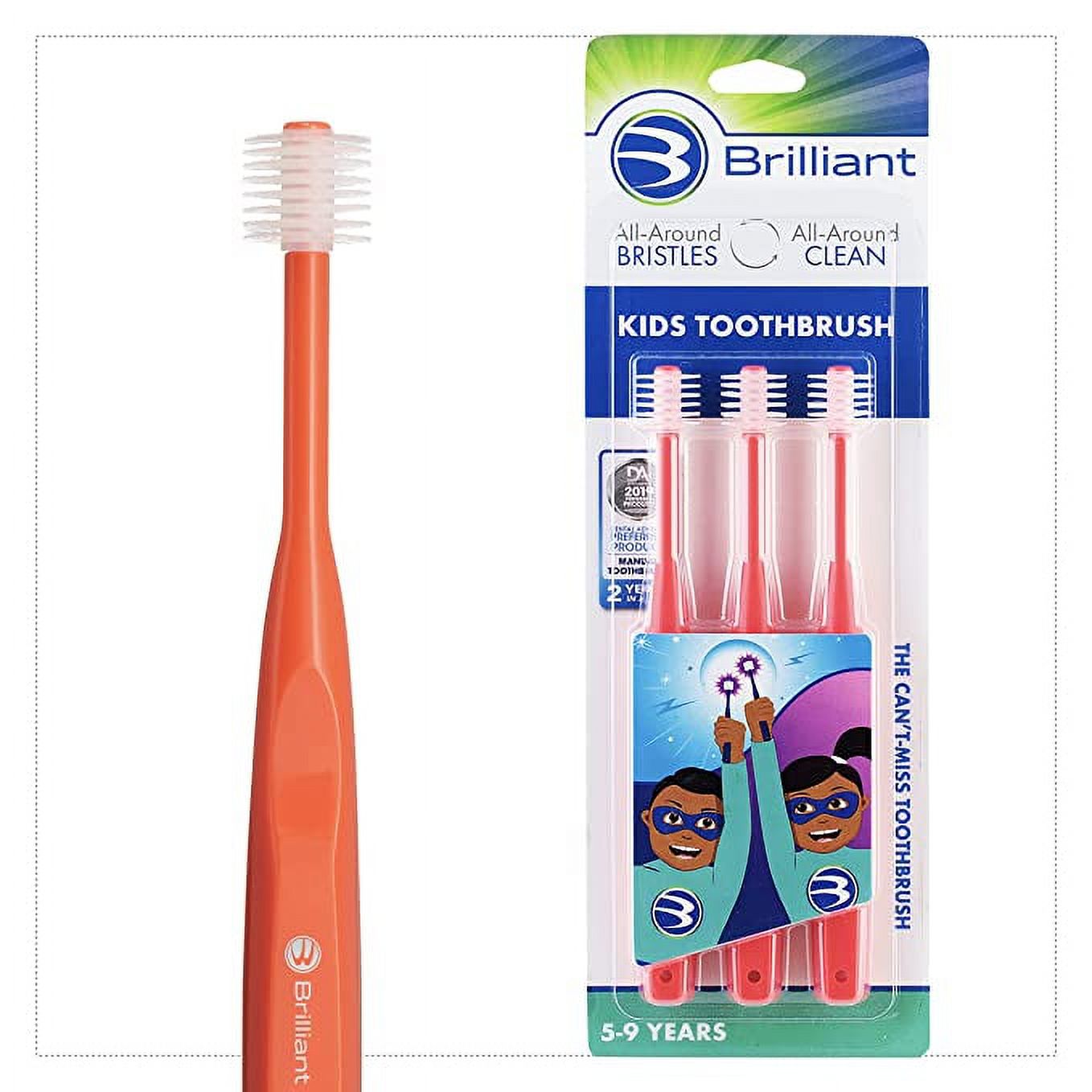 Brilliant Kids Toothbrush, For Ages 59 Years Old, For Girl or Boy, Use