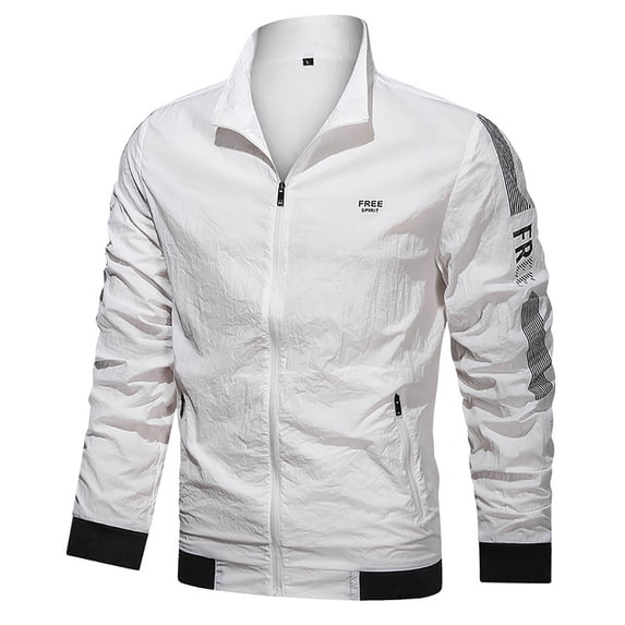 Brilliant Men's Thin Jacket Casual Sports Windbreaker Hooded Solid Color Coat Clearance Clothes under $5.00