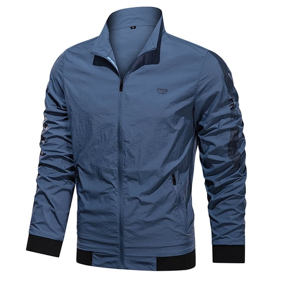 Brilliant Men's Thin Jacket Casual Sports Windbreaker Hooded Solid Color Coat Clearance Clothes under $5.00