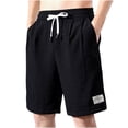 thumbnail image 1 of Brilliant Mens Shorts athletic Khaki Shorts Cargo Shorts for Men Clearance Men's Fashion Summer Loose Casual Solid Classic Half Shorts Pants Black XXXXL, 1 of 2