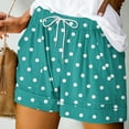 thumbnail image 1 of Brilliant Plus Size Shorts Women's Summer Printed Multi Pocket Lace Up Casual Pants Green L, 1 of 6