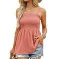 thumbnail image 1 of Brilliant Plus Size Tank Tops for Women Summer Womens Casual Solid Color Fit Round Neck Sleeveless Elasticity Tee Tops Blouses Pink XL, 1 of 7