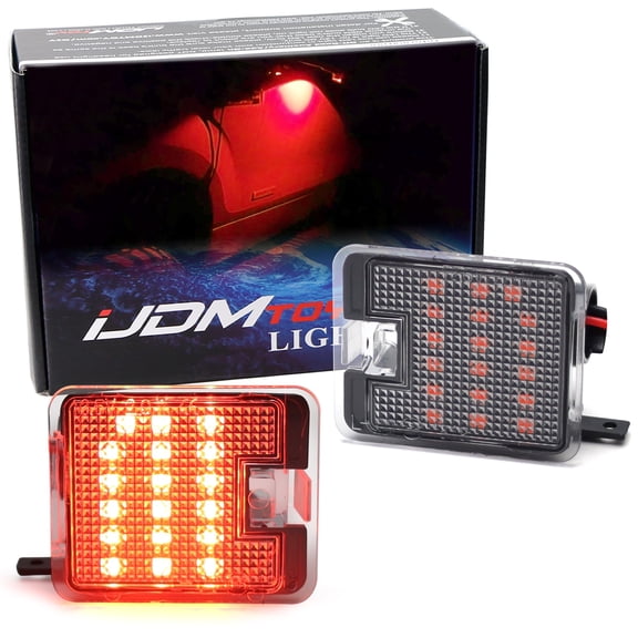 Brilliant Red 18-SMD Full LED Under Side Mirror Puddle Lights For For Ford Focus C-Max Kuga Escape