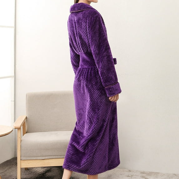 Brilliant Robes for Men Men's Robes Women's Winter Lengthened Bathrobe Home Clothes Shawl Long Sleeved Robe Coat Clearance Clothes under $5.00