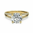thumbnail image 1 of Brilliant Round Cut Moissanite Diamond Ring in 18K White Gold Plated/Engagement Promise Ring/Dainty Gold Ring/Moissanite Jewelry/Forever Moissanite Ring, 1 of 4