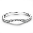 thumbnail image 1 of Brilliant Round Moissanite Eternity Band, Moissanite Wedding Band, Diamond Band, Promise Ring, Stackable Ring, D-VVS1, 18K White Gold Plated, 1 of 8