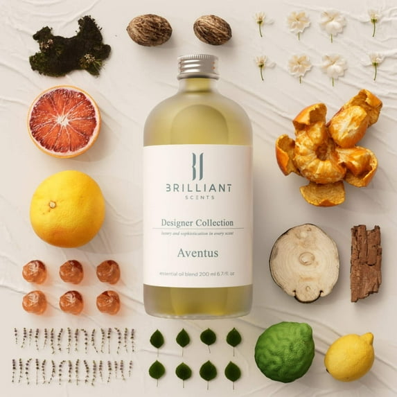 Brilliant Scents - Aventus | Inspired By: Creed Aventus | Designer Series | Luxury Home & Business Scent | Grapefruit, Lemon, Orange Peel - Fragrance Oil - 200ml