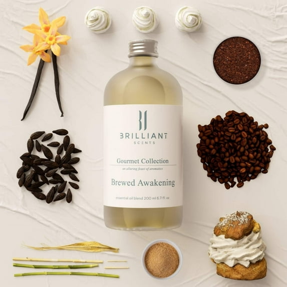 Brilliant Scents - Brewed Awakening | Gourmet Collection - Luxury Home & Business Scent | Cane Sugar, Light Cream - Fragrance Oil - 200ml