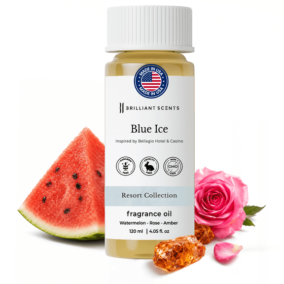 Brilliant Scents Blue Ice Diffuser Oil Refill, 120ml - Inspired by Bellagio Hotel Scent - Luxury Hotel Scent for Home - Premium Fragrance Oil for Diffuser, Long Lasting Aroma