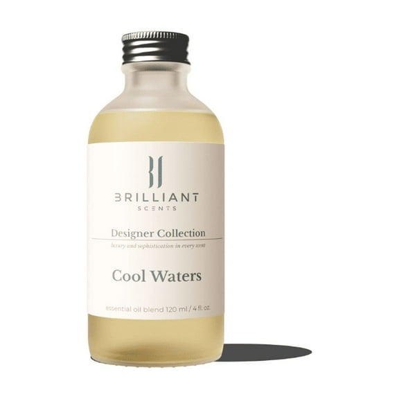 Brilliant Scents Diffuser Oil Refill, Inspired by Cool Water Designer Collection Aroma Scents, Essential Oils Set for Home, Fragrance Oil for Candle Making, Hotel, 120ML, Cool Waters