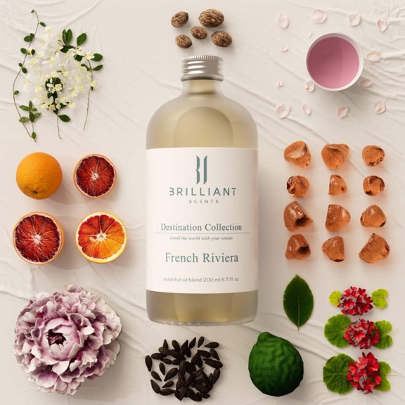 Brilliant Scents - French Riviera | Inspired by Chateau De La Begude Hotel Cote d’ Azur | Luxury Home & Business Scent | Bergamot, Blood Orange, Rosewater - Fragrance Oil - 200ml