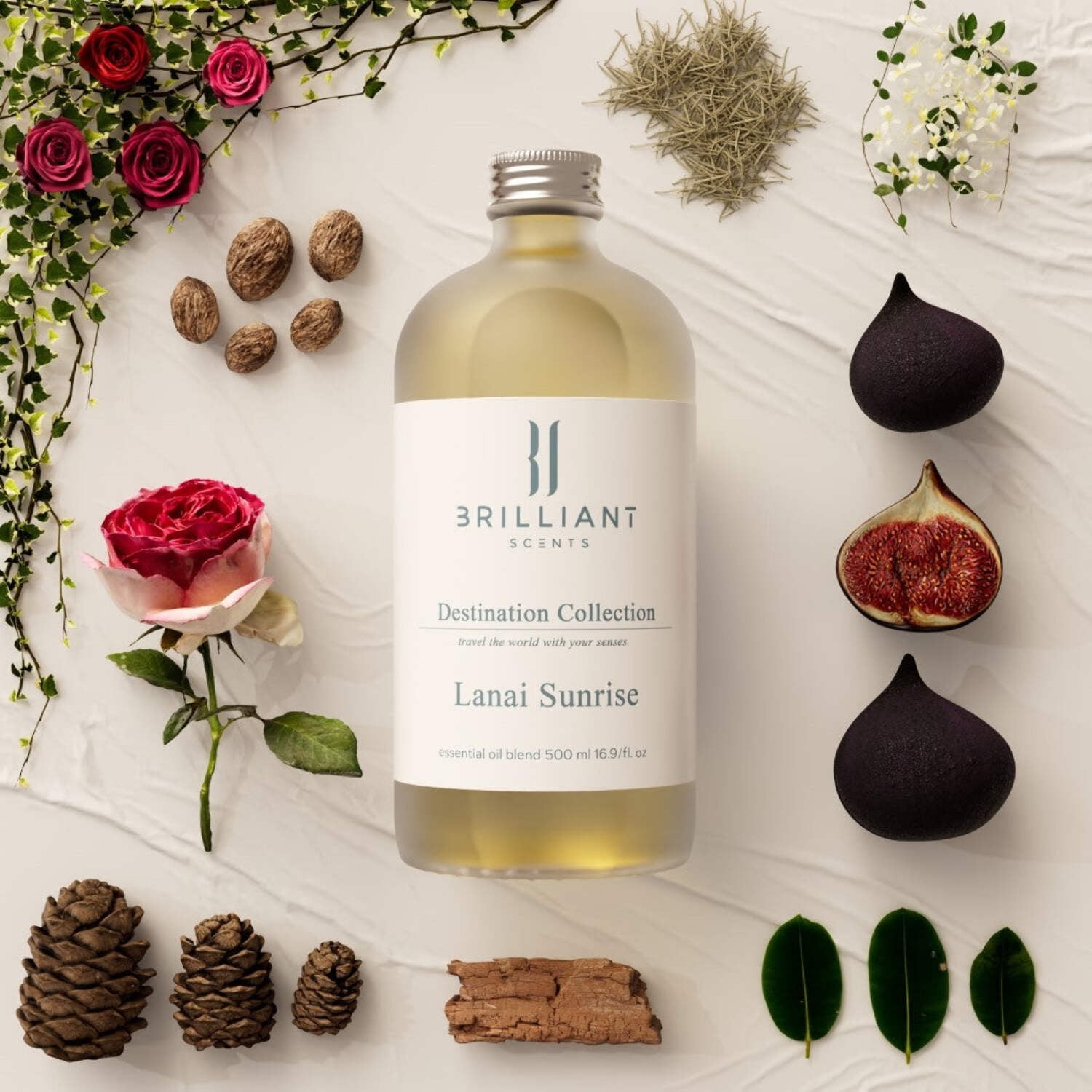 Brilliant Scents - Lanai Sunrise | Inspired by Hilton Hotels | Luxury Home & Business Scenting | Cedarwood, Fig, Jasmine Petal - Fragrance Oil - 500ml