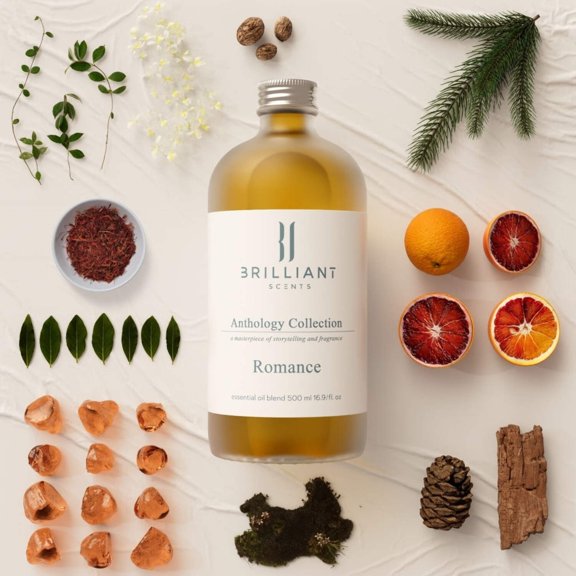 Brilliant Scents - Romance | Luxury Home & Business Scent | Blood Orange, Jasmine, Saffron - Fragrance Oil - 500ml