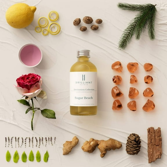 Brilliant Scents - Sugar Beach | Inspired by Edition Hotel | Luxury Home & Business Scent | Ginger, Lemon Peel, Rosewater - Fragrance Oil - 120ml