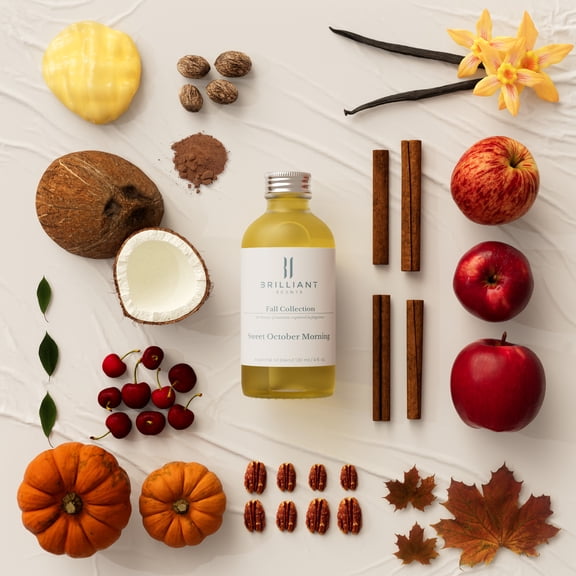 Brilliant Scents - Sweet October Morning | Fall Collection - Luxury Home & Business Scent | Apple, Cherry, Cinnamon, Pumpkin - Fragrance Oil - 120ml