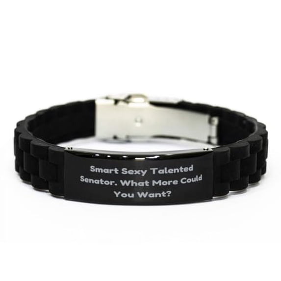 Brilliant Senator Gifts, Smart Sexy Talented Senator. What, Birthday Black Glidelock Clasp Bracelet For Senator from Friends, Gifts for senators, Cheap senator gifts, Inexpensive senator gifts, Frugal