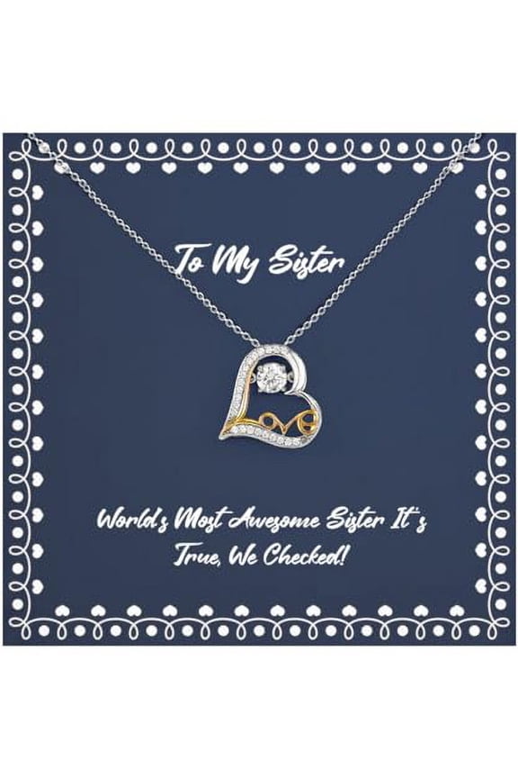 Brilliant Sister Love Dancing Necklace, World's Most Awesome Sister It's True,!, Present For Sisters, Best Gifts From Sister, Sister birthday present, Sister birthday gift ideas, Sister birthday gifts