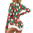 thumbnail image 1 of Brilliant Sleepwear for Women Plus Size Clearance Women’s Valentine's Day Pajamas Love Chrismas Print V-Neck Long Sleeve Sexy Bodysuit Sexy Lingerie Pajamas Romper, 1 of 8