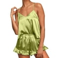 thumbnail image 1 of Brilliant Sleepwear for Women Set Women's Casual Print Colorblock Frill Hem Set Housewear Sexy Suspender Vest Suit Clearance Clothes under $5.00, 1 of 9