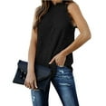 thumbnail image 1 of Brilliant Sleeveless Tops for Women Fashion Woman Solid Halter Lace Hollow Out Tank Tops T-shirt Blouse (Black,XXL), 1 of 8