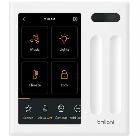 Brilliant - Wi-Fi Smart 2-Switch Home Control Panel with Voice Assistant - White