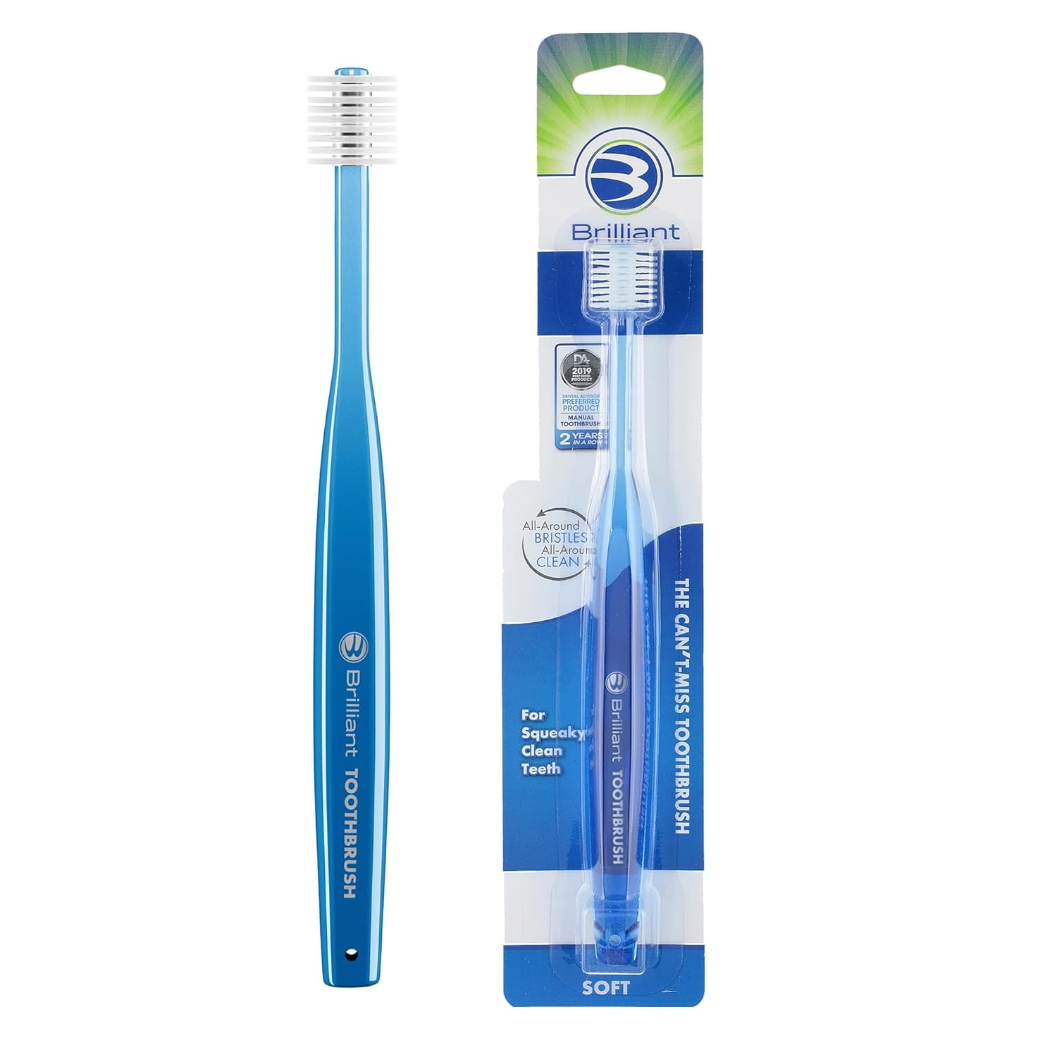 Toothbrush Soft Rounded Brilliant Soft Adult Round Head Toothbrush, 10,000+ Microfiber Bristles ...