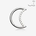 thumbnail image 1 of Brilliant Sparkle Gem Lined Crescent Moon Seamless Clicker Hoop Ring, 1 of 3