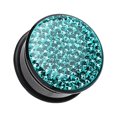 thumbnail image 1 of Brilliant Sparkles Black Body Single Flared Ear Gauge Plug Earrings, 1 of 5