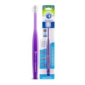 Brilliant Special Soft Round Head Toothbrush for Post Chemo, Surgery, Compromised Oral Health, Softest, Violet, 1 Count