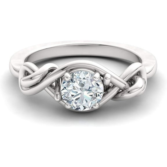 Brilliant Split Diamond Ring Moissanite Engagement Ring 14K Solid White Gold Birthday Gift For Sister/Mother Wedding Promise Ring