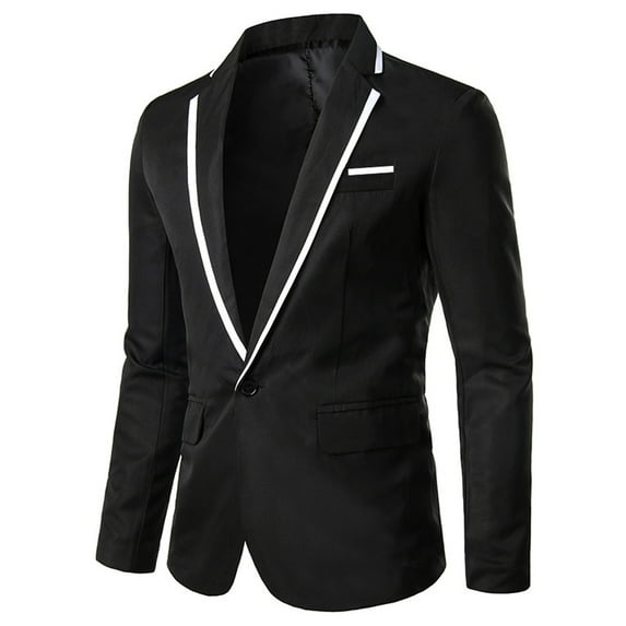 Brilliant Spring Blazers for Men Men Solid Casual Long-sleeved Slim Single-row one-button Small Suit Coat Clearance Clothes under $5.00