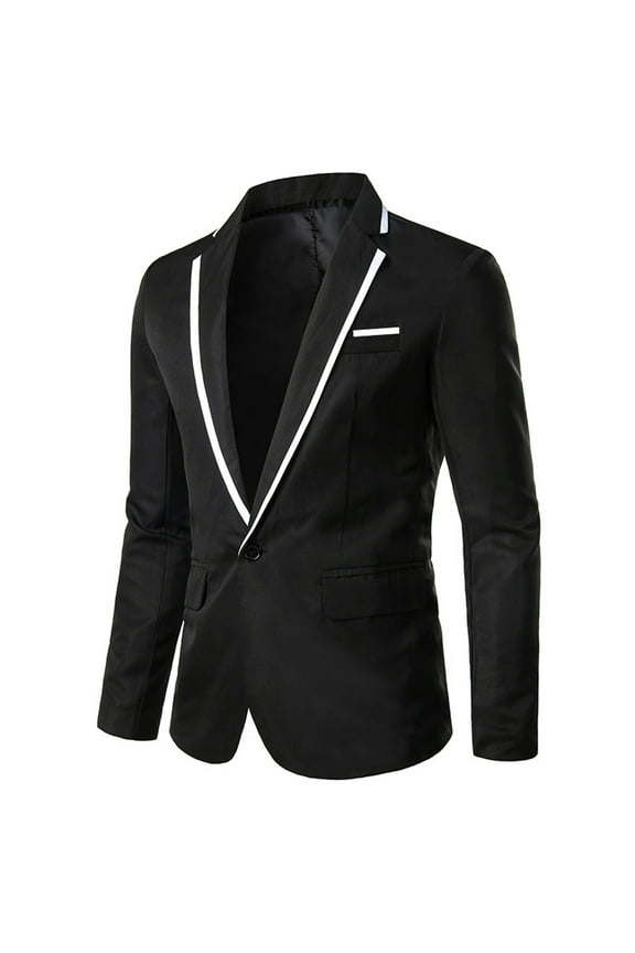 Brilliant Spring Blazers for Men Men Solid Casual Long-sleeved Slim Single-row one-button Small Suit Coat Clearance Clothes under $5.00