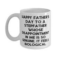 thumbnail image 1 of Brilliant Stepfather Gifts, Happy Father's Day To A Stepfather Whose, Best Holiday 11oz Mug Gifts For Dad, Coffee mug, Tea mug, Holiday mug, Gift mug, 1 of 6
