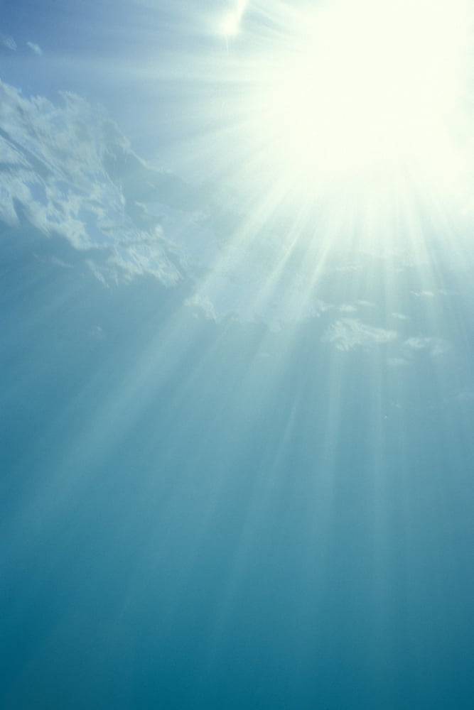 Brilliant Sunburst Through Water Surface With Sunrays View From Underwater Canvas Art - Mary Van de Ven Design Pics (22 x 34)
