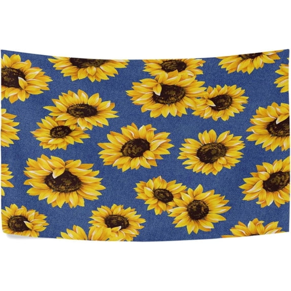 Brilliant Sunflower Tapestry Wall Hanging Tapestries Happy Colorful Hippie Psychedelic Art Polyester Carpet Wall Decorative for Living Room Bedroom 60x40inch