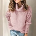 thumbnail image 1 of Brilliant Sweaters for Women Plus Size Side Hem Slit Winter Women Long Sleeve Pullover Casual Sweater Tops Loose Knitwear Jumper Tops Lightweight Mid Length Winter Sweater, 1 of 6