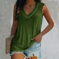 thumbnail image 1 of Brilliant Tank Tops for Women Plus Size 3x Women's Ladies V Neck Loose Tops Casual Solid Color T-Shirt Sleeveless Blouse Vest (Green,M), 1 of 5