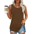 thumbnail image 1 of Brilliant Tank Tops for Women Plus Size Women's New Solid Color Round Neck Camisole Sleeveless Tank Tops Brown XL, 1 of 9