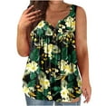 thumbnail image 1 of Brilliant Tank Tops for Women under $5 Fashion Women's Summer V-Neck Sleeveless Print Casual Tank Top Blouse (Pink,XXL), 1 of 5