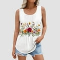 thumbnail image 1 of Brilliant Tank Tops for Women under $5 Fashion Women's Summer V-Neck Sleeveless Print Casual Tank Top Blouse (White,M), 1 of 5