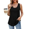 thumbnail image 1 of Brilliant Tank Tops for Women under $5 Women's New Solid Color Round Neck Camisole Sleeveless Tank Tops Black XXXL, 1 of 8