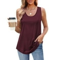 thumbnail image 1 of Brilliant Tank Tops for Women under $5 Women's New Solid Color Round Neck Camisole Sleeveless Tank Tops Red S, 1 of 8