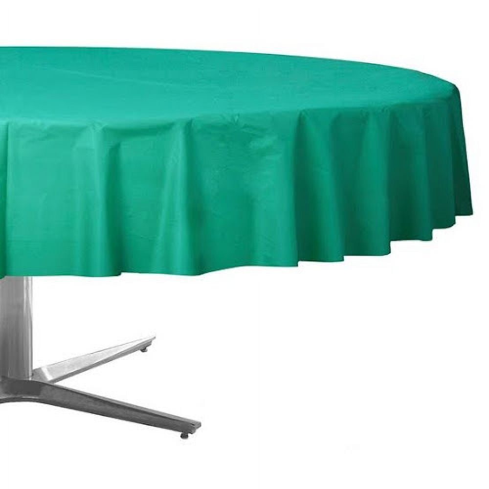 Brilliant Teal Plastic Round Table Cover