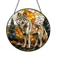 Brilliant Timber Wolf with Enchanted Woods Spring Suncatcher Decor ...