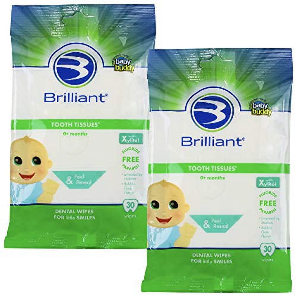 Brilliant Tooth Tissues with Xylitol, Teeth Wipes for Babies and