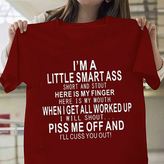 Brilliant Unisex Funny Printed Graphic Casual Fashion Soild Color Short Sleeve Tops T Shirts for Women $5 Red XL