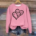 thumbnail image 1 of Brilliant Valentine Shirt Adult Womens Tops Plus Size Women Round Neck Long Sleeves Casual Sweatshirts Sweater Pullover Tunic Tops Pink L, 1 of 4