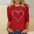 thumbnail image 1 of Brilliant Valentine Shirts for Women Blouse Womens Tops Women Round Neck Long Sleeves Casual Sweatshirts Sweater Pullover Tunic Tops Red XXXL, 1 of 4